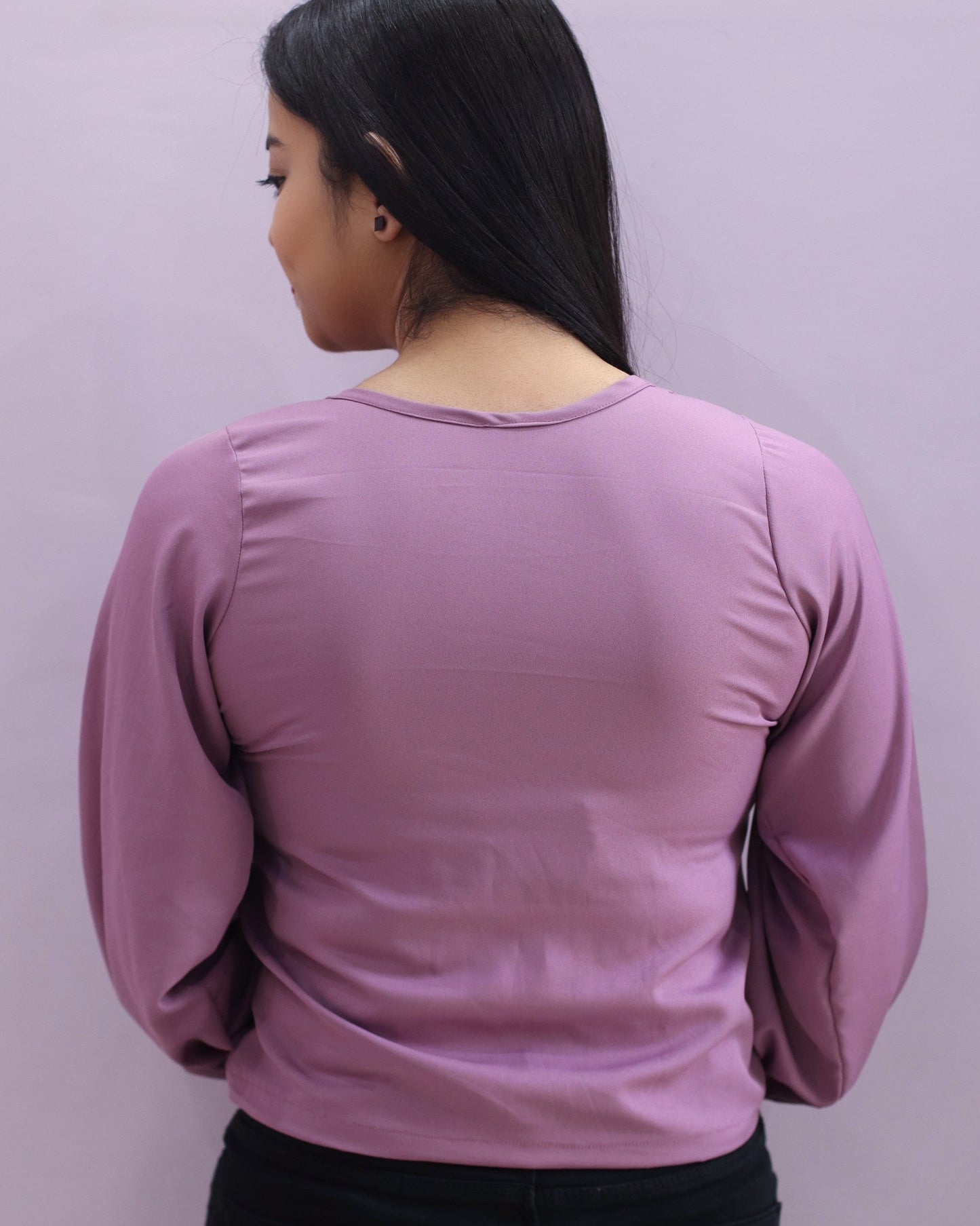 Nisha's Lavender Front Elastic Crop Top