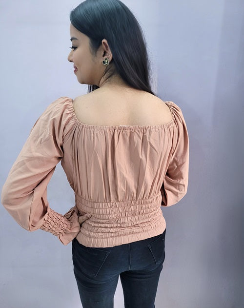 Peach Off Shoulder Top