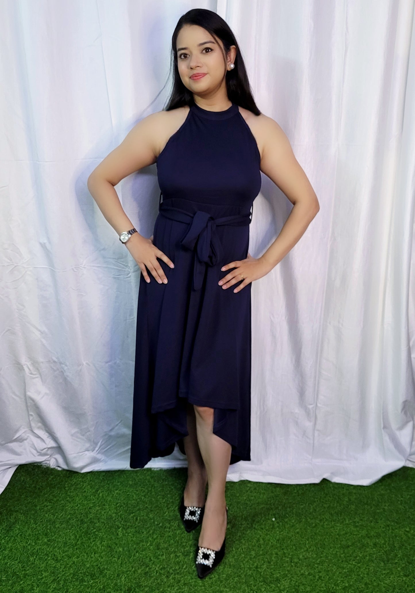 Navy Blue Flare Dress