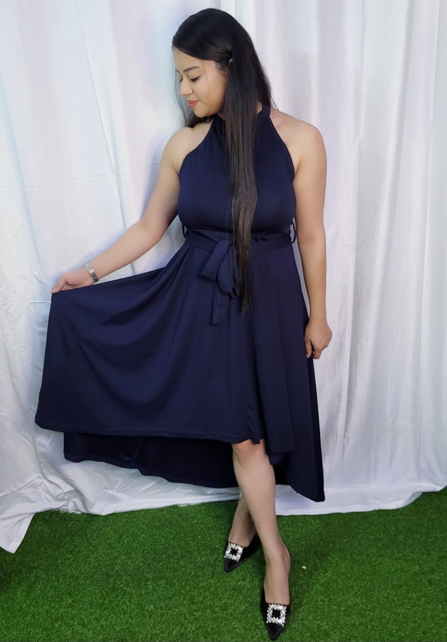 Navy Blue Flare Dress