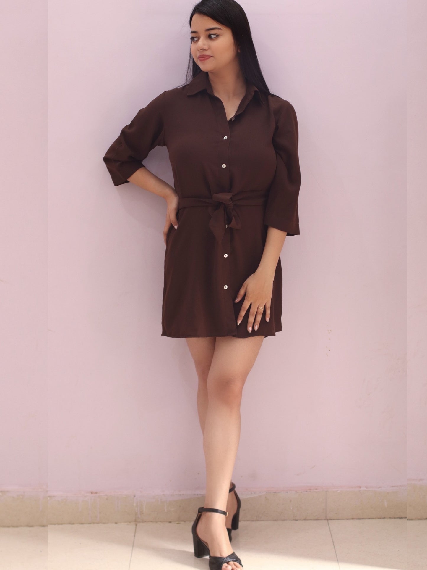 Brown Shirt Dress