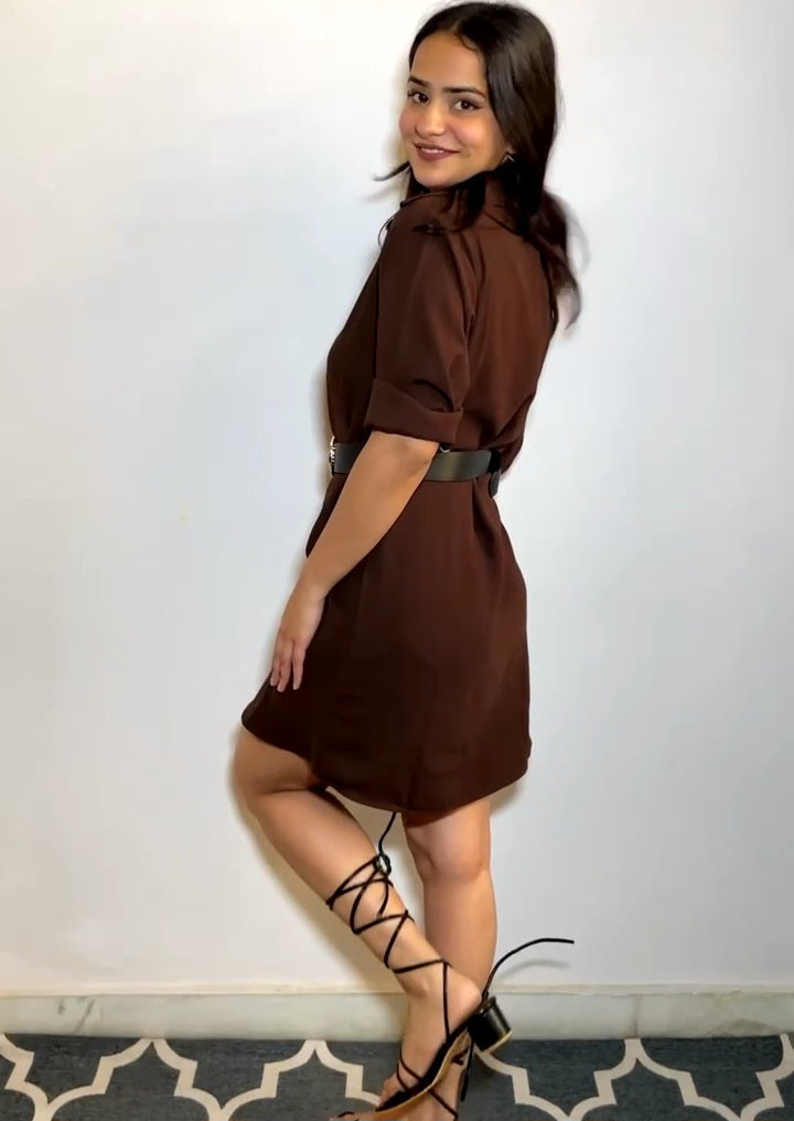 Isha's Choice Brown Shirt Dress