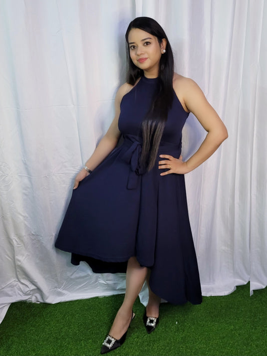 Navy Blue Flare Dress