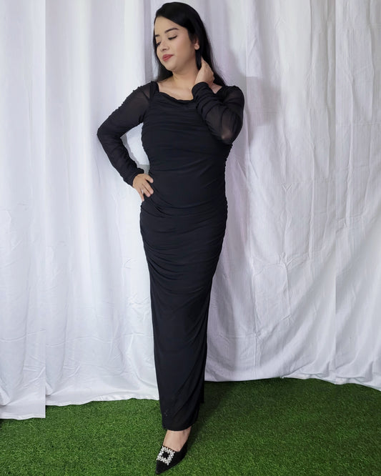 Black Ruched Dress