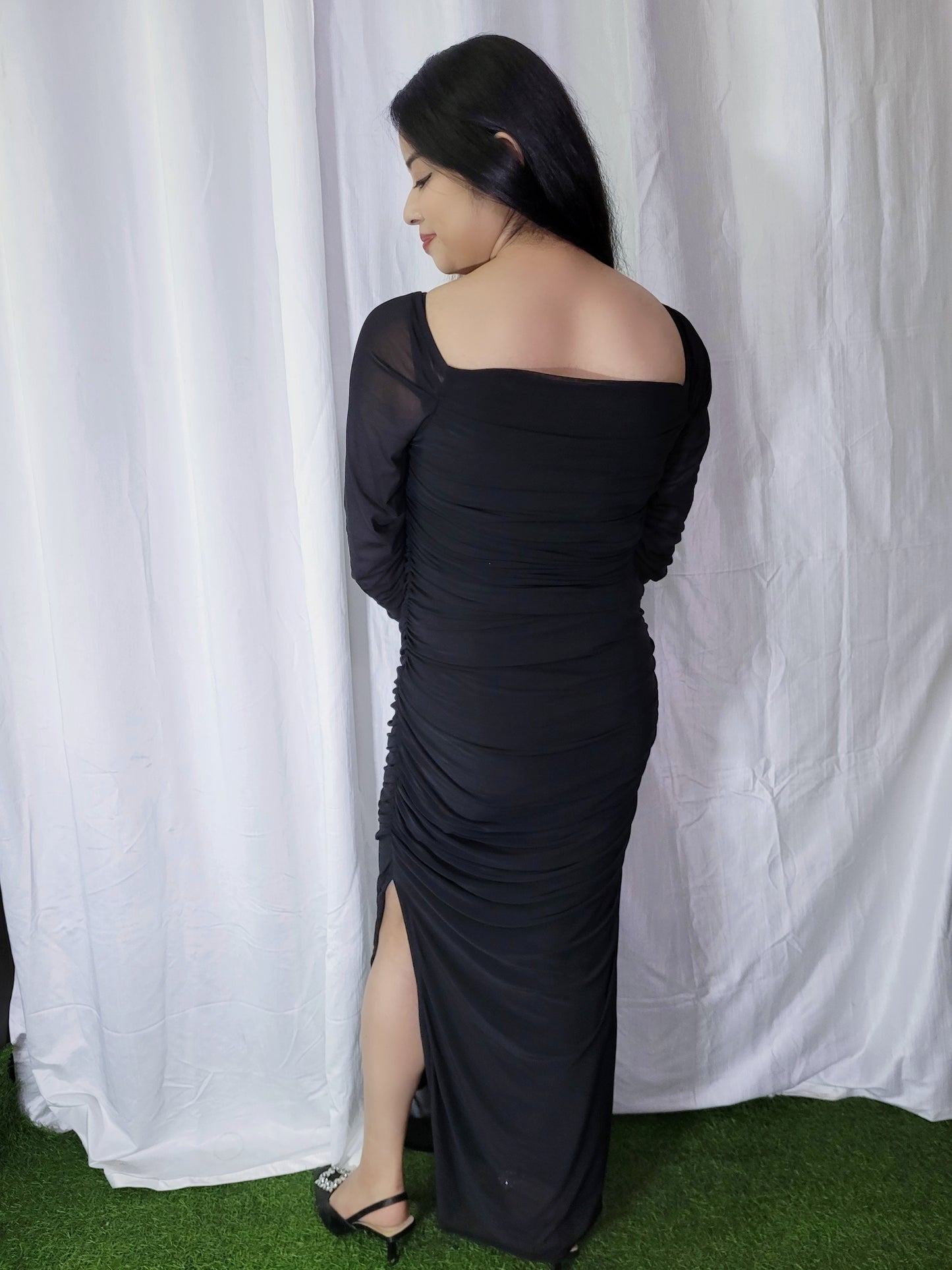 Black Ruched Dress