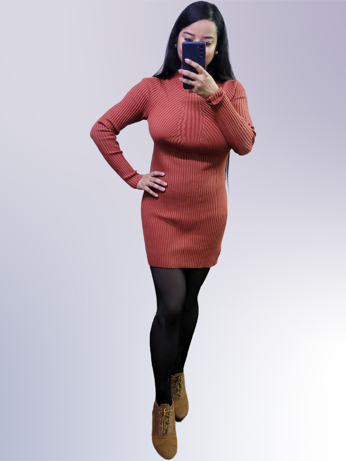 Rust Sweater Dress